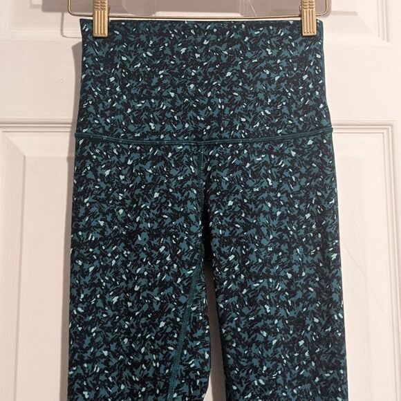 Lululemon Wunder Under Pants Mountain Peak Teal Leggings Size 4 - Picture 2 of 11